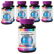 HOLIDAYS 鈣+鎂+鋅+維他命D保健錠, 90顆, 6罐