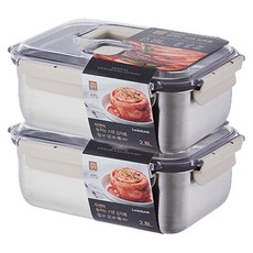 락앤락 NEW 숨쉬는 스텐 김치통, 2.8L, 2개