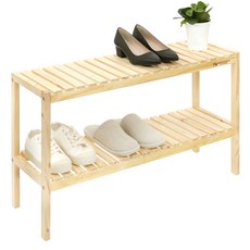 MONOMENT 實木長凳式鞋架收納架 中, 單一顏色, 2層
