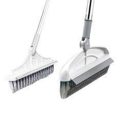 隙縫地板清潔刷, V型刷毛, 180度多角度旋轉, 刷頭可拆, 白色, 2個