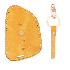 CHAMOA 가죽 스마트키케이스 X시리즈, 머스타드+로즈골드사틴, MB102