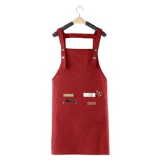스토리빙 바리스타 H형 방수 앞치마, 레드, 1개