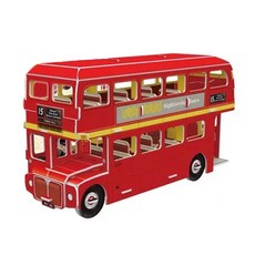 CubicFun 3d立體拼圖-雙層巴士 99, 紅色, 57片, 1入