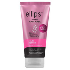 ellips 意立詩 沙龍級角蛋白護髮膜 染燙修護粉玫瑰, 120g, 1條