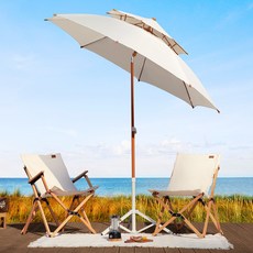 로티캠프 와이드 야외 파라솔 꺽임형, 아이보리