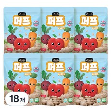 아넬라 유기농 퍼프 쌀과자, 혼합맛(사과/비트/당근), 20g, 18개