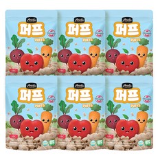 아넬라 유기농 퍼프 쌀과자, 혼합맛(사과/비트/당근), 20g, 6개