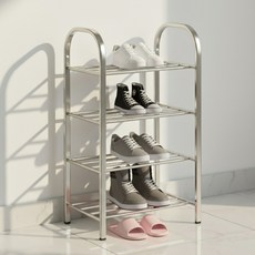 Soso House 組裝式不鏽鋼鞋架 鞋櫃 40cm, 銀色, 4層