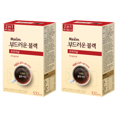 Maxim 麥心 2合1原味即溶黑咖啡隨身包, 2.7g, 100條, 2盒