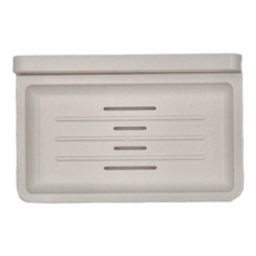 懶角落 壁掛皂盒, 白色, 4個