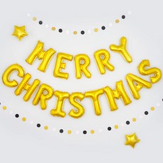 파티팡 은박풍선세트 MERRY CHRISTMAS, 골드, 2세트