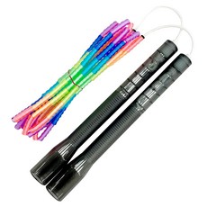 JFROPE 閃亮彩虹軟質串珠跳繩, 黑色