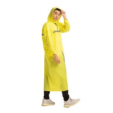 Crocodile 鱷魚 彩格前開雨衣, 秋香黃, 4XL衣長142cm 胸圍77cm 袖長83cm 袖寬11cm