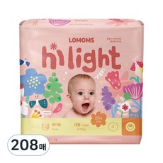 로맘스 하이라이트 팬티형 기저귀 남여공용 대형 L, 208매, 4단계