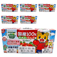 KAGOME可果美 幼兒綜合蔬菜&蘋果汁 (日本原裝進口 寶寶健康飲品), 100ml, 18瓶