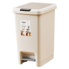 德利生活高級感雙開蓋垃圾桶 10L 灰色 手按腳踩, 27 x 19.5 x 34.5cm, 1個