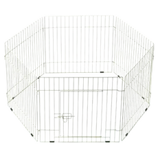 MARUKAN 金屬圍籠附門 六片鍍鋅金屬圍欄 狗籠, 115 x 105 x 52.8cm, 1個