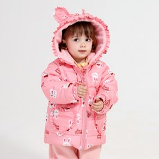 BERRYMAY 女童兔子愛心荷葉邊鋪棉外套