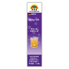 SUNLIFE 森萊富 維他命鎂Mg+B6 橘子口味, 20顆, 80g, 1盒