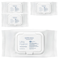 미샤 수퍼 아쿠아 울트라 히알론 클렌징 오일 티슈, 30매입, 4개