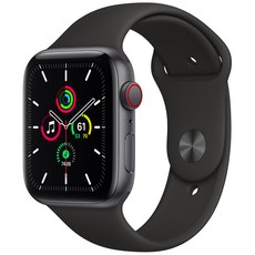 Apple 애플워치 SE, 44mm, GPS+Cellular, 알루미늄, 스페이스 그레이 / 블랙 스포츠 밴드