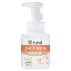 黃金盾 碗盤潔淨慕斯 300ml, 檸檬茶樹香氛, 溫和不傷手, 快速去油, 1瓶