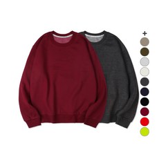 벤힛 남녀공용 세미오버핏 특양면 무지 맨투맨 2종 세트