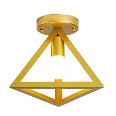 Honey Comb 紐約工業風單吸頂玄關燈,金色幾何造型，適用於玄關走廊，簡約時尚, 1入