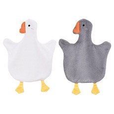 立鴻 動物擦手巾 35 x 24cm 白色鴨鴨 + 灰色鴨鴨 柔軟吸水 可愛造型 居家必備, 1組