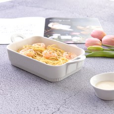 PRELUDE 雙耳陶瓷餐盤, 白色的, 2個