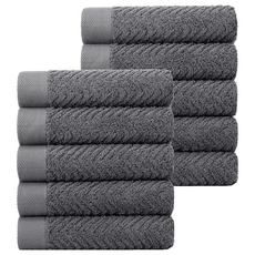 comet 家用人字紋毛巾 200g 30支 精梳棉 5入組, 炭灰色, 2組