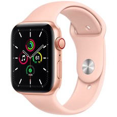 Apple 애플워치 SE, 44mm, GPS+Cellular, 알루미늄, 골드 / 핑크 샌드 스포츠 밴드