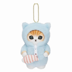 貓福珊迪 可愛造型玩偶吊飾鑰匙圈 MF030 16cm 睡衣貓, 1個