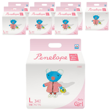 Penelope Thin Thin Thin加強版超薄褲型尿布 女童款, L, 272片