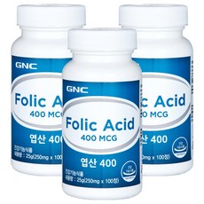 GNC 엽산 400, 3개, 100정