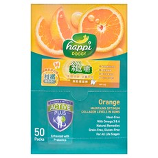 happi DOGGY 纖嚼 無穀健齒棒 50入 Active Plus 適用於所有生命階段, 柑橘, 1盒