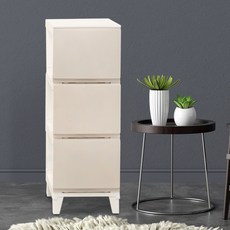 BONOHOUSE 3層簡約風抽屜收納櫃, 乳白色, 1個