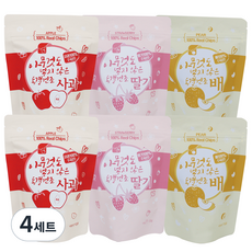 아무것도 넣지않은 동결건조 과일칩 3종 세트, 4세트, 사과맛, 딸기맛, 배맛