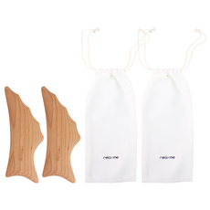 Relax Me 木臉和身體刮痧按摩器+收納袋套組, 2組, 混色