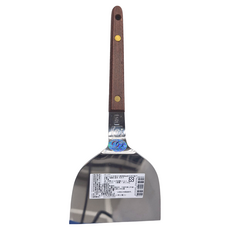 KANDA 神田 105mm 不鏽鋼營業鐵板燒平鏟, 天然木握柄, KP-105, 1個