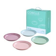 Corelle Coordinates 圓形餐盤4件組, 1套, 綠色 + 藍色 + 紫色 + 粉紅色