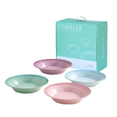 CORELLE COORDINATES 義大利麵碗4件組, 綠色 + 藍色 + 紫色 + 粉紅色, 1套