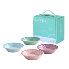 Corelle Coordinates 圓形前菜盤4件組, 1套, 藍色 + 紫色 + 綠色 + 粉紅色