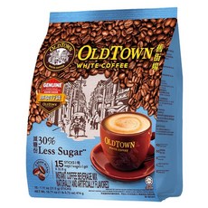 OLDTOWN WHITE COFFEE 舊街場白咖啡 3合1減糖白咖啡, 31.6g, 15條, 1袋
