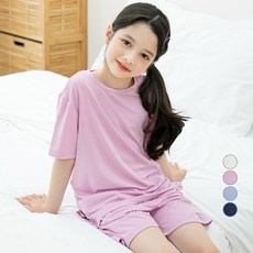 LollyTree 兒童嫘縈彈性纖維飄逸寬鬆版型短袖家居服套裝