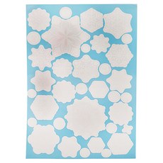 聖誕靜電貼 純雪花, 白色