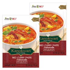 Kanokwan 咖諾灣 泰式紅咖哩醬 50g 道地泰式風味 輕鬆烹調美味佳餚, 2包