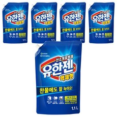 유한젠 산소계표백제 액체형, 1.1L, 5개