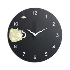 OPUS 東齊金工 歐式鐵藝閱讀貓咪時鐘 CL-rc22 295 x 295 x 25mm, 黑色