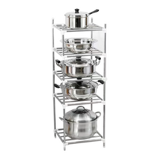 德利生活 加高不鏽鋼置物架, 不銹鋼, 112 x 35 x 42cm, 5層